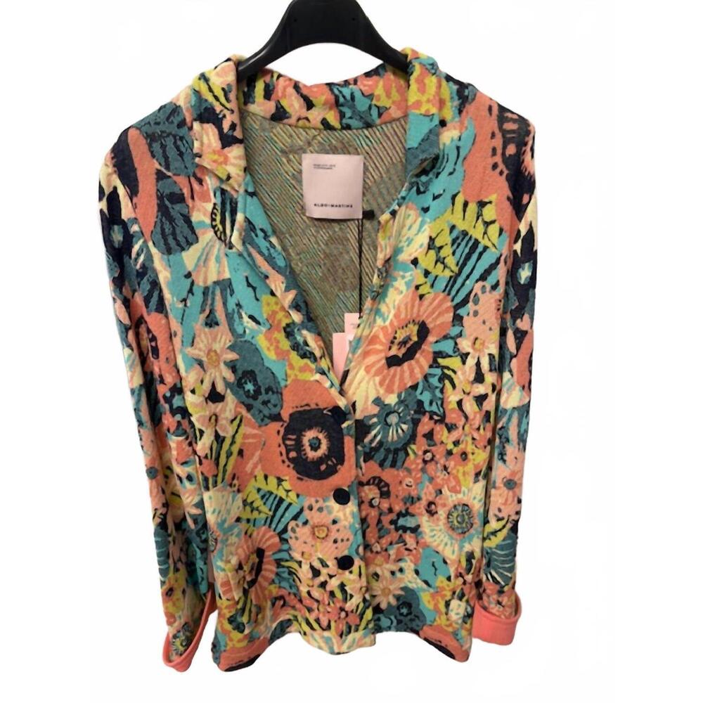 NEW ALDO MARTINS women's teba abstract floral blazer in multi